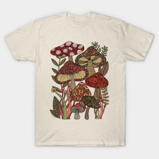 Mushrooms T-Shirt - Fungo by Valentina Harper